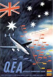 Qantas Constellation Poster Vintage Airline Posters Vintage Travel Posters Aviation Posters
