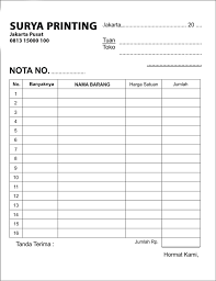 Desain Nota Toko