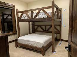 queen over queen perpendicular timber bunk custom bunk beds diy bunk bed bunk beds