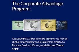 Apply for american express credit cards, charge cards, corporate cards, travel & insurance products. American Express Corporate Advantage Program Up To 150 Annual Credit For Personal Cards The Money Ninja
