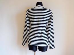 Black And White Women S Clothing Marimekko Striped Black White Shirt Cotton Jersey Horizontal Etsy Black And White Shirt Finnish Clothing Nautical Tops