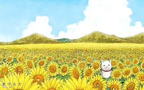 He works in fine arts media as well as commercial media and is known for blurring the li. A Dog In A Field Of Flowers One Of The Less Abstract But Still Vibrant Works Of Takashi Murakami Hd Wallpaper