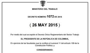 Ley 1562 de decreto 1443 de decreto 1477 de decreto 472 de decreto 055 de decreto 1507 de resolución 6045 de 2014. Decreto 1072 2015 Pdf Math Math Equations Equation