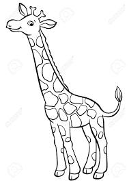 These spring coloring pages are sure to get the kids in the mood for warmer weather. Coloring Pages Animals Little Cute Giraffe Stands And Smiles Royalty Free Cliparts Vectors And Stock Illustration Image 56471414