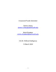 It's a 30 letters crossword definition. Pdf Crossword Puzzle Generator Nimit Dhulekar Academia Edu