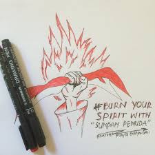 Inktober Day28 Burn Burn Your Spirit With Sumpah Pemuda Janganlah Menjadi Pemuda Pemudi Yang Malas Buatlah Sesuatu Yang Bisa Drawing Sketsa Instagram