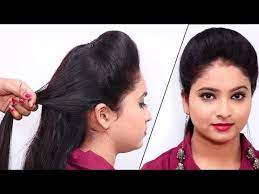 Front Puff Hair Style Tutorial Simple Puff Hairstyles Easy For Girls Fashion Style Youtube Hair Puff Easy Hairstyles Bun Hairstyles For Long Hair