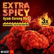 Ayam goreng is an indonesian and malaysian dish consisting of chicken deep fried in oil. Mcdonald S Extra Spicy Ayam Goreng Mcd