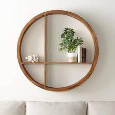 200 36 Malta Round Wood Wall Shelf U18873 The Home Depot Wall Decor Bedroom Wall Shelf Decor Decor