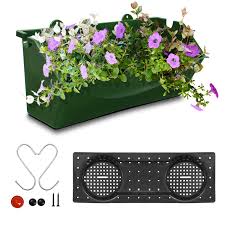 Black resin deck rail planter simplicity at its finest: Deck Railing Planter For Outdoor Plants Or Flowers C Hopetree Hanging Window Box Window Boxes Garden Outdoors Cate Org