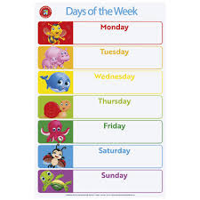Allow the child to colour in the letters and become familiar with spelling. Lcbf Days Of The Week Months Of The Year Chart Officeworks