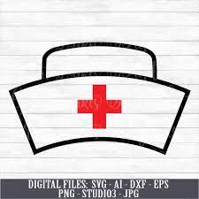 Nurse Hat Nursing Medical Instant Digital Download Svg Ai Dxf Eps Png Studio3 And Jpg Files Included In 2020 Nurse Hat Nurse Photo Cards