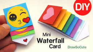 I started by making a 5 1/2 by 4 1/2 inch card. How To Make A Mini Waterfall Card Diy Fun Easy Craft Youtube