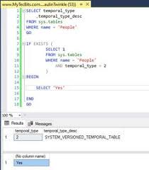 Find If System Versioned Temporal Table Exists In 2020 Sql Server Microsoft Sql Server Sql