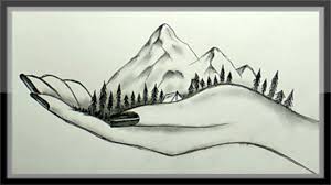 Drawing A Beautiful Mountain In Hand In Pencils Easy In 2020 Pencil Art Drawings Drawings Art Drawings How to draw volcano mountains super easy drawing,how to draw a mountain | mountain landscape easy draw tutorial,how to draw scenery of mountain.step by step (easy draw),how to. pencil art drawings