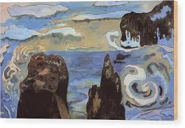New Artwork Made With Love For You Ready To Decorate Your House At The Black Rocks 1889 Wood Print By Gauguin Paul Htt Malen Maltechniken Paul Gauguin