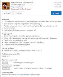 Admin assistants perform clerical duties in nearly every industry. Oil Gas Vacancies Receptionist Cum Admin Assistant Lh Oil Gas Puchong