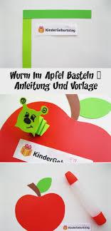 Apfel Mit Wurm Basteln Anleitung Und Vorlage Fur Kindergarten Und Grundschule Bastelnmitkindernkarneval Bastelnmitki In 2020 Apfel Basteln Basteln Basteln Anleitung