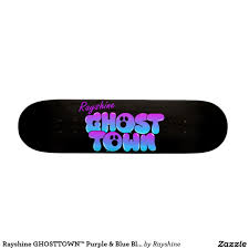 Rayshine Ghosttown Purple Blue Black Skateboard Blue And Purple Skateboard Purple