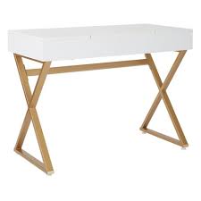 Stylish and functional, this vanity is an. Juliette Vanity Desk Gold Legs With Top White Osp Home Furnishings Target