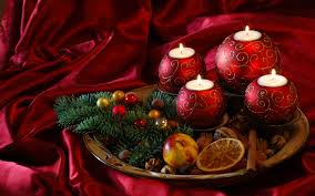 Christmas Wallpaper With Red Satin And Candles Gallery Yopriceville High Quality Images And Transparent Png Free Clipart