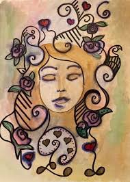 Vibrant still life painting of pizza