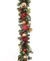 Village Lighting 9 Pre Lit Led Garland Scarlet Hydrangea Multi Christmas Garland Christmas Decorations For The Home Christmas Flower Arrangements