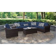It really blends in with all our other furniture pieces,in our home. Kathy Ireland River Brook 8 Piece Outdoor Wicker Patio Furniture Set 08d In Navy River 08d Navy