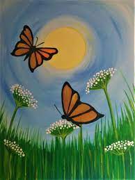 Paper kite and rice paper butterfly, idea leuconoe species. Flight Of The Butterfly Simple Acrylic Painting Of Butterflies And Wild Flowers Butterfly Art Painting Canvas Art Painting Simple Canvas Paintings