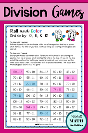 Set Of 16 Fun Games To Practice Division Facts May Be Played By 1 Or 2 Students Includes Focused Upper Elementary Math Elementary Math Teacher Teaching Math