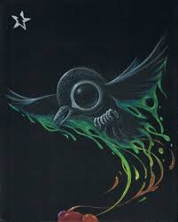 Creepy Bird With Big Eyes This Super Sweet Print Titled Black As Pitch By Artist Michael Banks Sugar Fueled Is 8 5 X 11 Sized And Comes Embo With Images Bird Canvas Big Eyes Art Canvas Art Prints