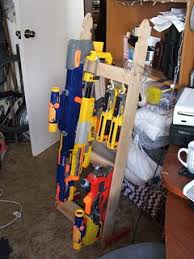 Our youngest son has an armory. Nerf Gun Rack The Rack Has Storage For Most Types Of Nerf Flickr