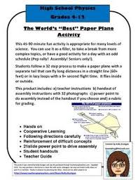 World S Best Paper Airplane Activity Physics Airplane Activities Physics Activities