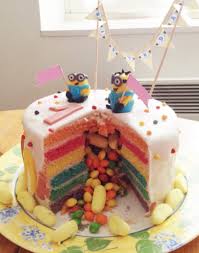 Recette Du Rainbow Cake Cœur Surprise Feerie Cake Gateau Rainbow Gateau Anniversaire Minion Gateau Minion