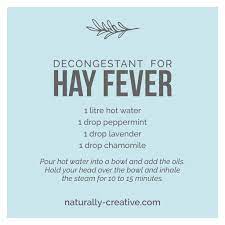 Try Our Hayfever Decongestant Recipe This Works For The Congestion And Bunged Up Feeling Of H Essential Oils Allergies Hayfever Remedies Summer Essential Oils