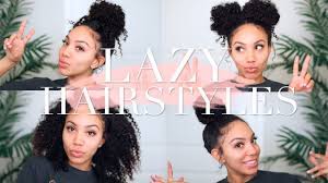 Lazy Hairstyles For Curly Hair Quick Easy On The Go Video Quick Curly Hairstyles Lazy Hairstyles Curly Hair Styles Easy