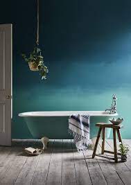 Annie Sloan Ombre Bathroom Badezimmer Streichen Kleines Bad Farbe Blaue Wande