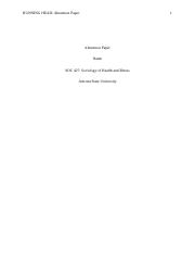 SOC 427 : Sociology of Health and Illness