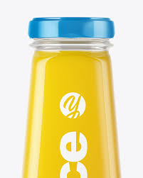 Clear Glass Bottle With Orange Juice Mockup In Bottle Mockups On Yellow Images Object Mockups