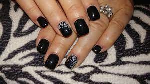 Winter Nail Design Acrylic Nails With Stamped Nail Art On The Ring Fingers And Gel Top Coat Winter Nail Designs Acrylic Nails Winter Nails