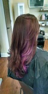 Trendy Hair Brown Purple Highlights Ideas Light Brown Hair Purple Highlights Brown Hair Peekaboo Hair