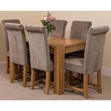 Samba solid oak 200cm holburn star base dining table 6 cooper. Kuba Oak Dining Set 125cm 6 Grey Chairs