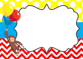 Free Curious George The Monkey Invitation Templates Monkey Invitations Curious George Invitations Curious George Birthday