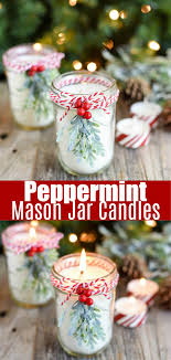 Diy Peppermint Mason Jar Candles Christmas Mason Jars Candle Jar Diy Candle Diy Mason Jar