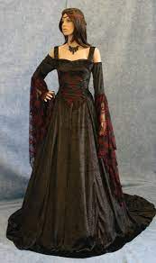 Renaissance Medieval Gothic Theater Dress Pagan Wicca Renaissance Dress Black Dress Plus Size Yesterda Elven Dress Medieval Wedding Dress Gothic Wedding Dress