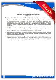 Video Or Film Release Talent Models Legal Forms Cover Letter Format Lettering