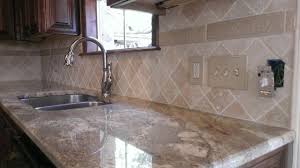 For the floor tile style i want gray stone look porcelain with matching grout to minimize lines. Kitchen Back Splash 4 X 4 Travertine Diagonal Layout Traditional Kitchen Austin By Custom Surface Solutions Houzz Ie