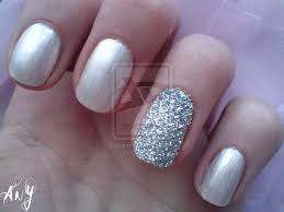 Tweaking the accent color will keep. Silver Nails With Accent Glitter Nail Art