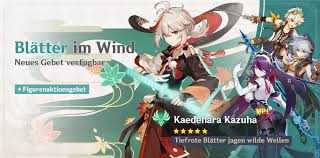 Kazhuha's build, team, weapon, element, stats, talents, constellations, ascension materials, and talent level up materials. Genshin Impact Zeigt Release Von Kazuha Banner Lohnt Es Sich