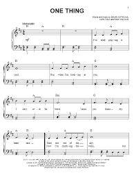One Thing Piano Sheet Music By One Direction Easy Piano